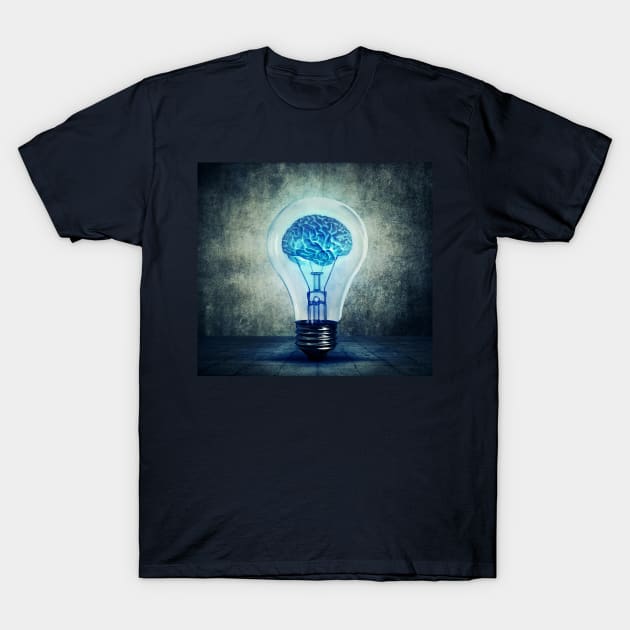 lightbulb brain T-Shirt by psychoshadow